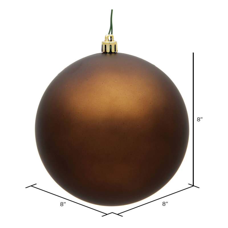Ornement boule des Fêtes seulement, H 8 po x l 8 po x P 8 po, Moka