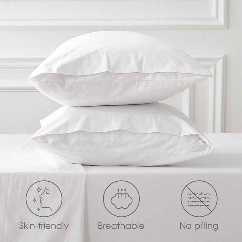 400 Thread Solid color Count 100% Cotton Extra Deep Pocket Sheet Set, Queen Sheet Set with 4 additional pieces, White