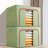 Steel Frame Storage Box, Cloth Storage Box for Quilt Storage Box Folding Wardrobe Fabric Extra Large Storage Bag with Clear Window, Sturdy Zippers(Set of 3)-1528841571-1528841573