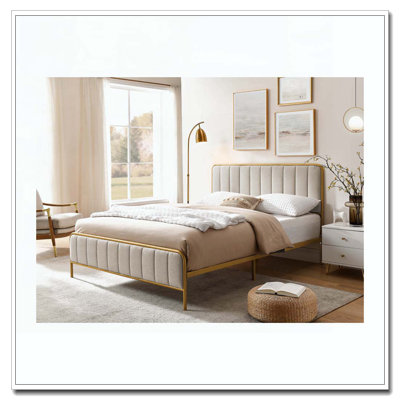 Structure de lit tapissier pour grand lit