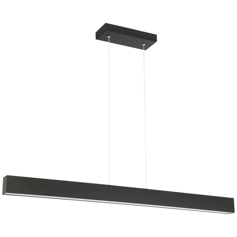 Luminaire suspendu linéaire à double tension Idolla Form - Gris, Noir mat
