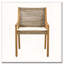 Ensemble de 4 chaises d'extérieur avec coussin en bois d'acacia, osier et crème