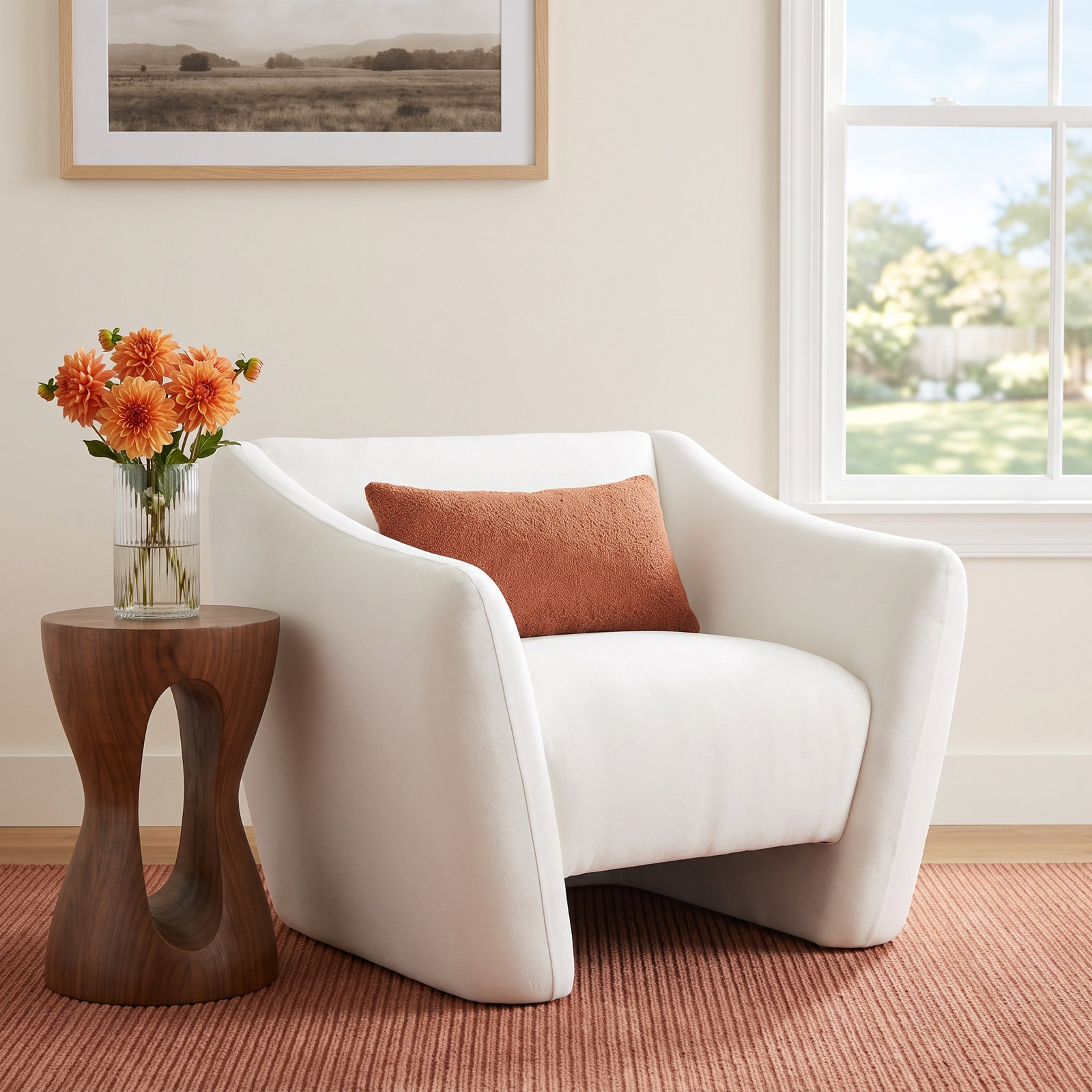 Vedra Linen Armchair, White 100% Linen