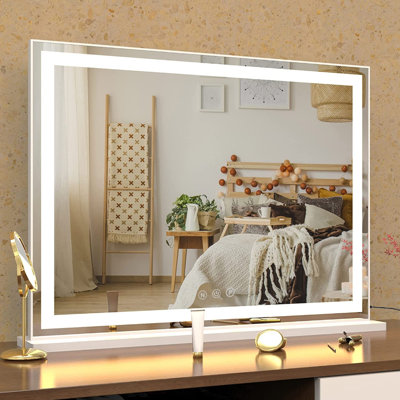 Azusena Wall Mirror Rectangle LED Metal Mirror