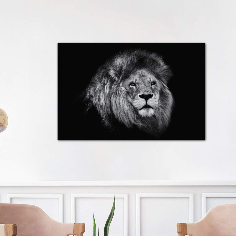 African Lion In Black And White by David Whelan - Wrapped Canvas Print, 101.6 cm H x 66.04 cm W x 1.91 cm D