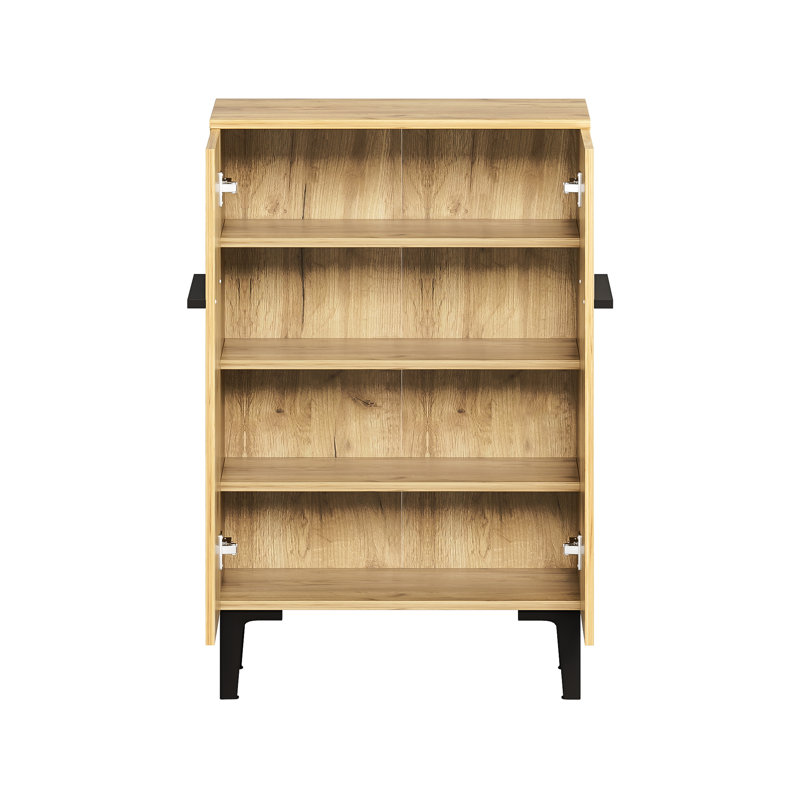 8 Pair Shoe Storage Cabinet, Natural
