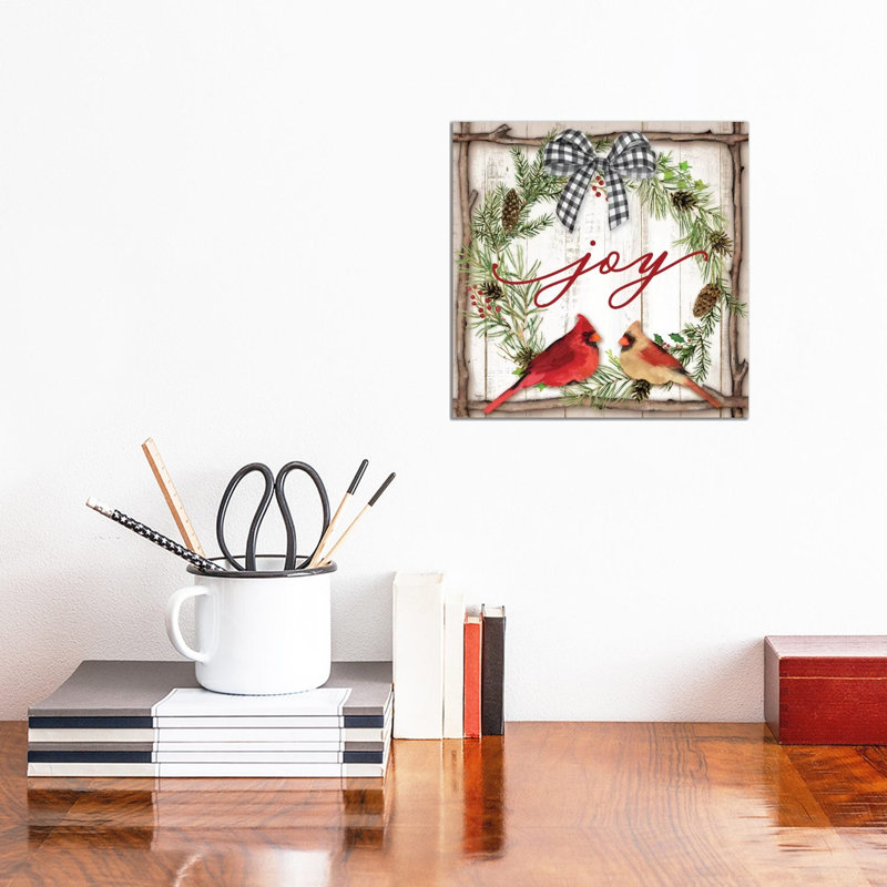 Joy Wreath by Mollie B. - Wrapped Canvas Print, 30.48cm H x 30.48cm W x 1.91cm D