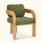 Ensemble de 2 chaises de salle à manger avec dossier coussiné, structure en bois massif-1362696441-1362696440
