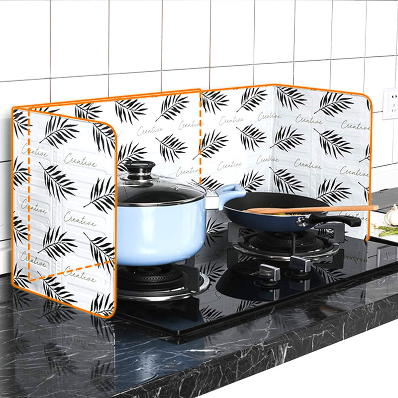 Foldable Aluminum Oil Splatter Guard Plates (White)