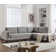 Bridgeview 109.8" Wide Chenille Fabric Cushion Back Upholstered L-Shaped Sectional Solid Wood Frame