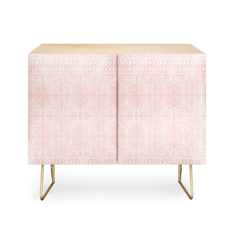 Dash and Ash Stars Above in Coral 2 Door Credenza Cabinet, Beige