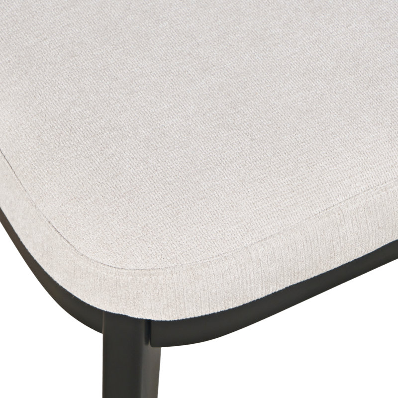 Chaise de salle à manger rembourrée Albore Mid-Century, Noir