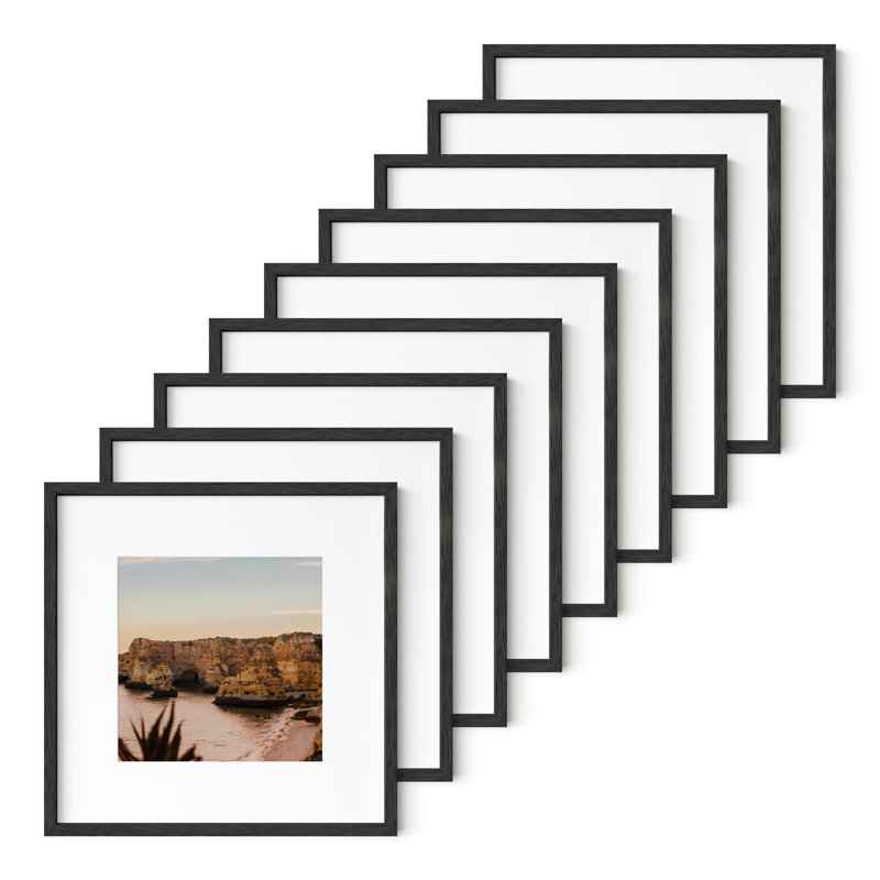 Cadre photo en bois, Noir, Métal métal, L 12 po x H 12 po