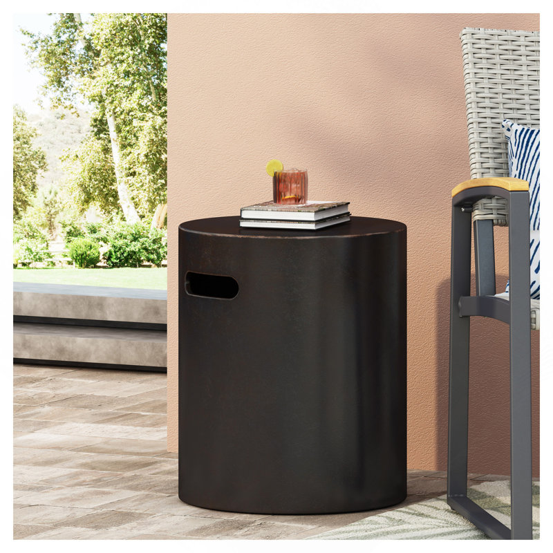 Outdoor Lightweight Concrete Side Table,Copper