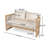 Rona Outdoor Acacia Wood Woven Rope Loveseat With Cushions