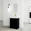 Meuble-lavabo autoportant avec résine en résine, porte, armoire de rangement pour salle de bain