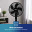 GEEPAS 16” Pedestal Free Standing Cooling Fan | 3 Speeds 5 Blades Wide Angled Oscillation Pivoting Head & Adjustable Height | Powerful Airflow Floor Fan | Home Office Use, 1 Year Warranty 45W-99187361