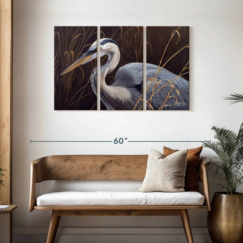 Brampt Great Blue Heron, 28" H x 45" W