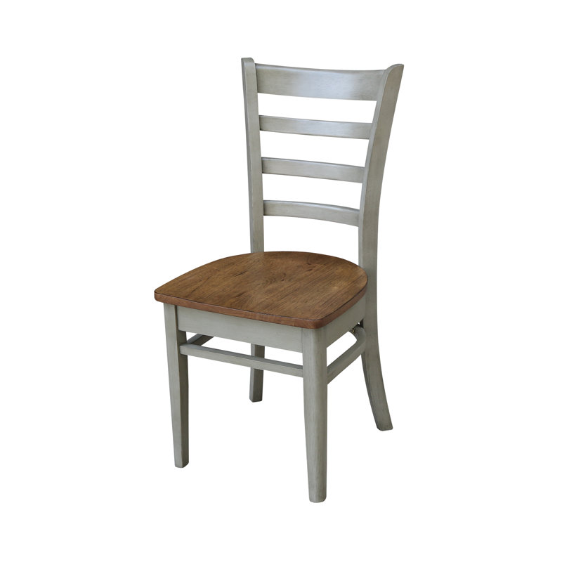 Delmontez 2 - Person Solid Wood Top Pedestal Dining Set, Hickory/Stone
