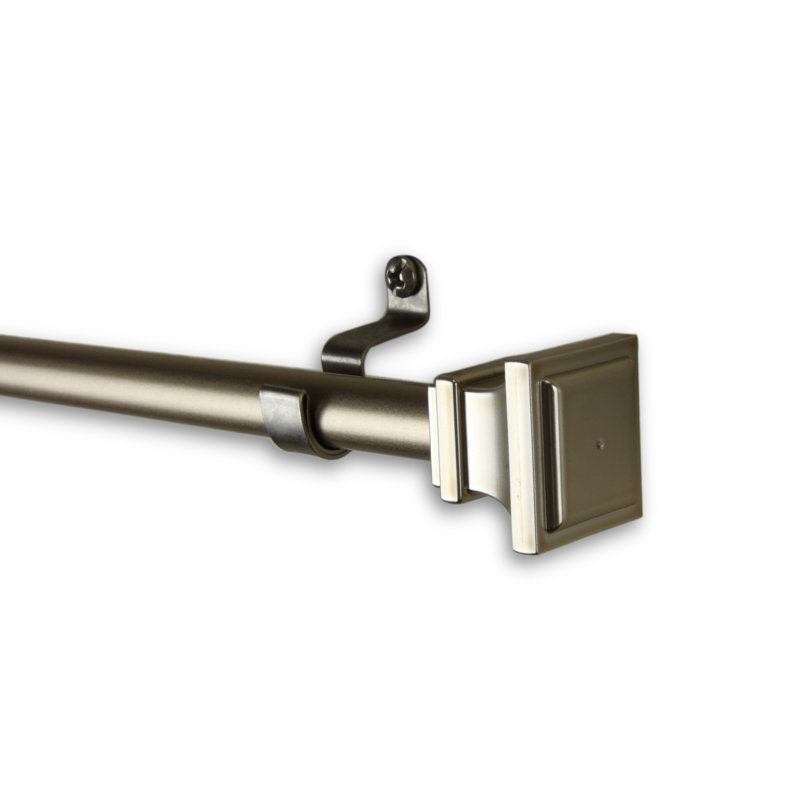 Tringle à rideaux simple Moise, 28 po, Nickel satiné