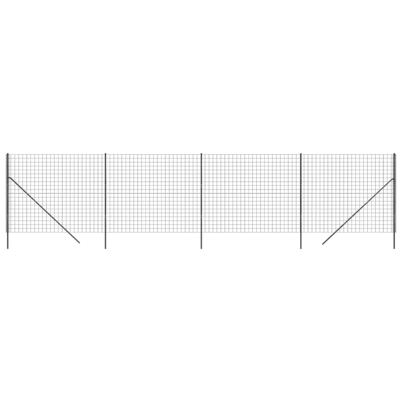 Nelda Anthracite Metal Fence Panels, 140cm H x 1000cm W, 7, Anthracite