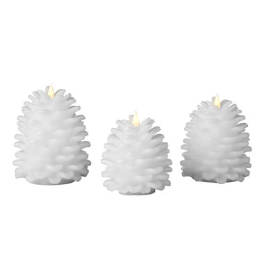 Pinecone Flameless Candle Set