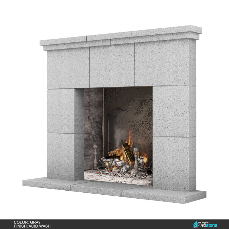 Tuscany Fireplace Surround, Acid Wash Gray