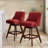 Counter Height Swivel Barstools, 26'' H Seat Height Upholstered Bar Stools Set Of 2, Fabric In Wine Red
