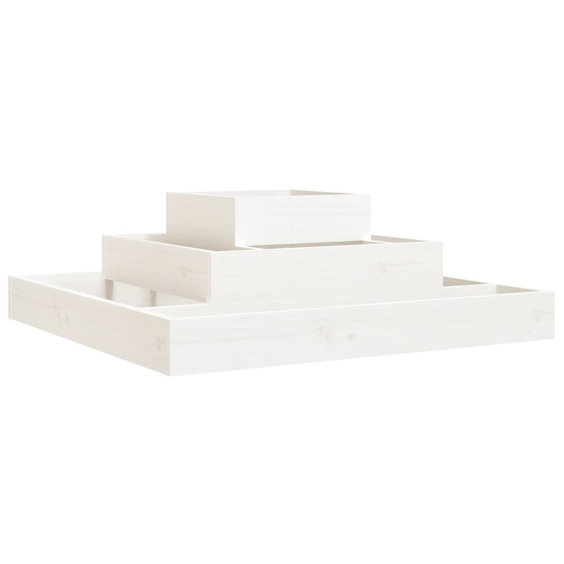 Adner Self-Watering Wood Raised Garden Bed, White, 27cm H x 80cm W x 80cm D