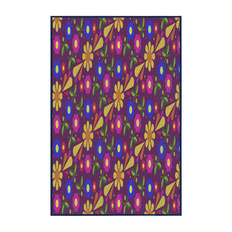 Tapis mauve / brun / rose Power Loom, Rectangle 7 pi x 9 pi
