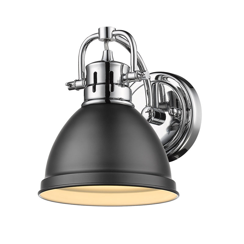 Applique murale 1 lumière pour salle de bain Calico, Noir mat, Chrome