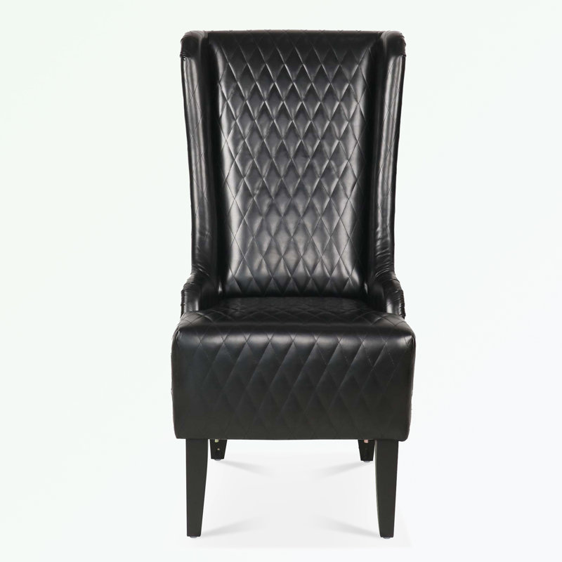 Rivah Upholstered Wingback Chair, White Faux Leather, 2