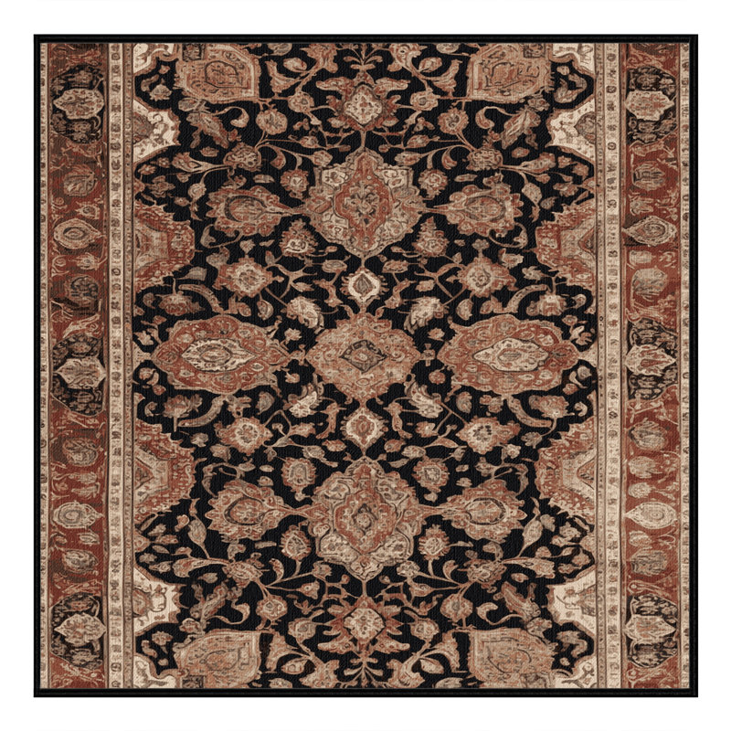 Tapis brun lavable à la machine, Carré 5 pi