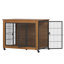 Meuble de 38,6 po avec roulettes pour petits chiens, chenil robuste pour l'intérieur avec 2 portes, table de bout avec cage en bois pour animal de compagnie
