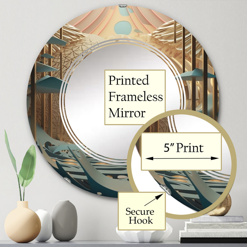 Jalus - Miroir mural moderne rond, 24 po x 24 po