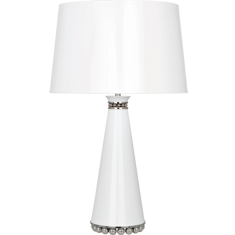 Pearl Metal Table Lamp, Lily Polished Nickel/Lily