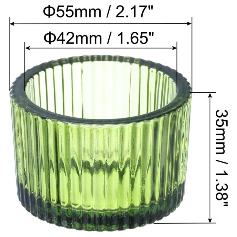 Ensemble de 2 bougeoirs en verre vert