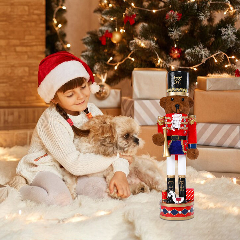 Figurine de Noël casse-noisette-ours en peluche