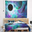 Abstrait ailes d'ange bleu sur tapisserie noire-28495866