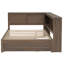 Lit de jour avec tablettes de rangement, USB, DEL et lit gigogne-24365322