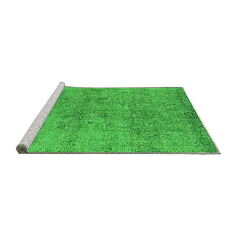 Tapis vert / blanc en chenille / polyester tissé à la machine Elica, Carré 8 pi
