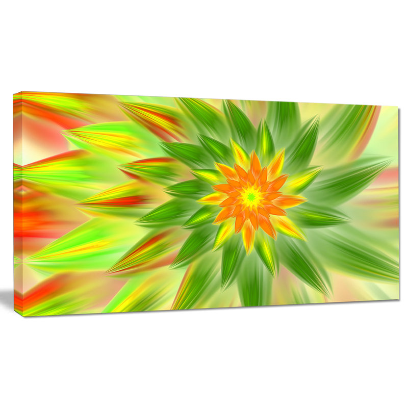 « danse green fractal fleur », impression sur toile, H 16 po x l 32 po x P 1 po