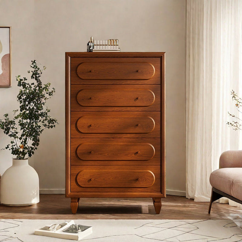 Coffre d'appoint en bois massif exquis simple., Brun
