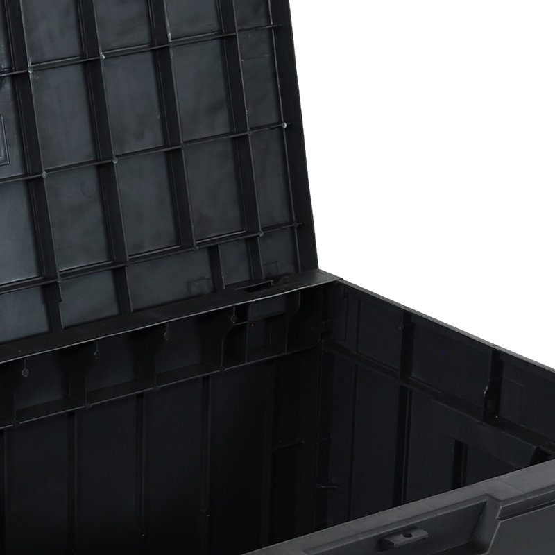Phantom Gray Lockable Resin Deck Box with Faux Wood Design