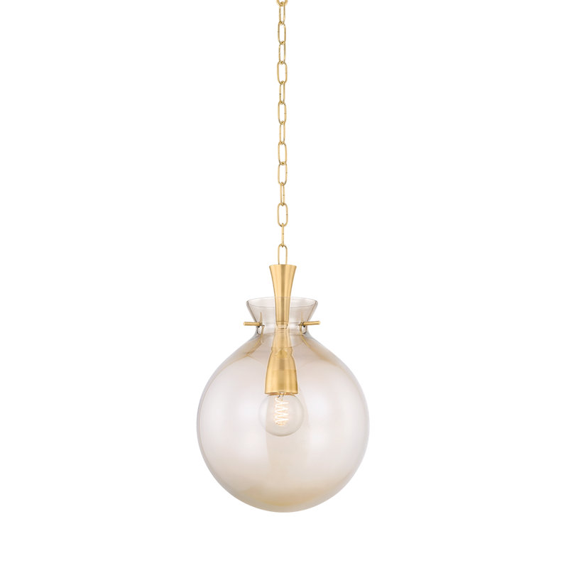 Luminaire suspendu large en laiton vieilli 1 lumière Mitzi Benita, 15W, H 72 po x l 12 po x P 12 po