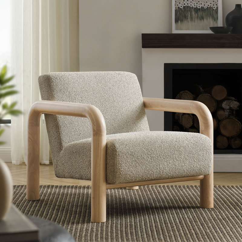 Fauteuil d'appoint Sereno Boucle, Bois de chêne, Marbre