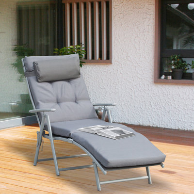 Mak Outdoor Metal Chaise Lounge , Cushion Included