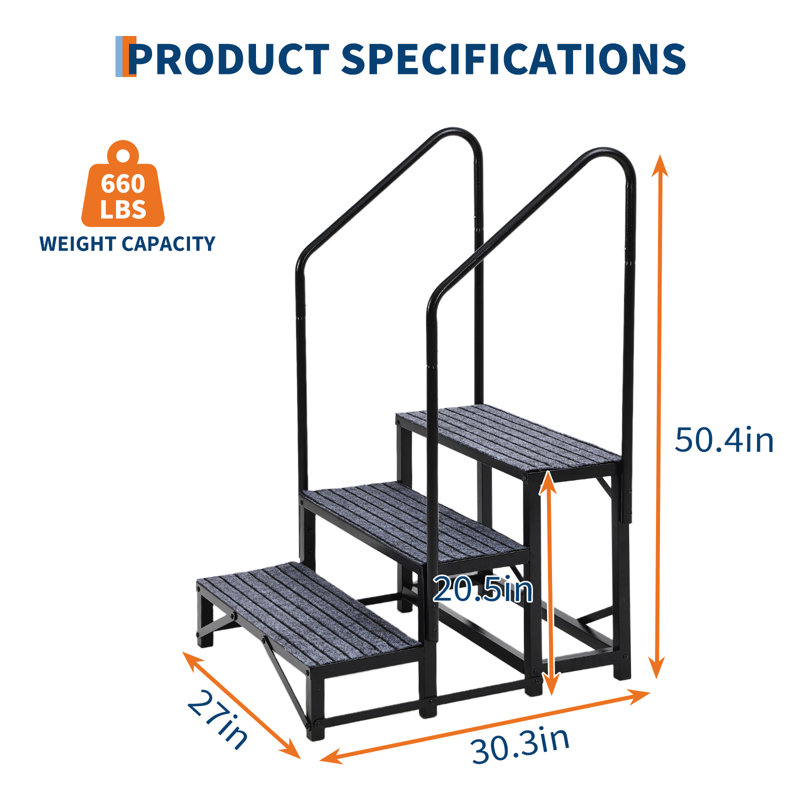 Steel Step Stool, 3 Steps