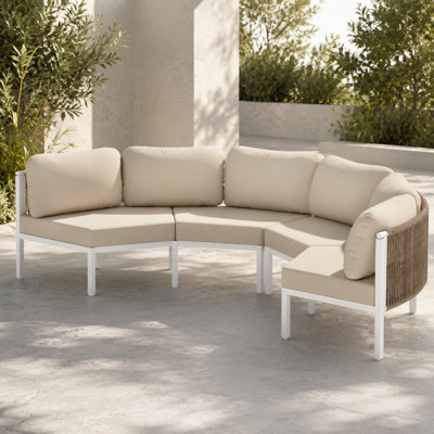 Sunbrella® Aluminum Outdoor Patio Sectional Sofa Set 