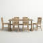 Averie 6 - Person Extendable Pine Solid Wood Top Trestle Base Dining Set
